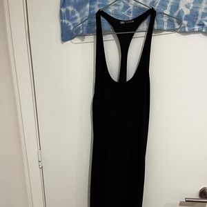 Zara Black Midi Dress with Straps Size Large